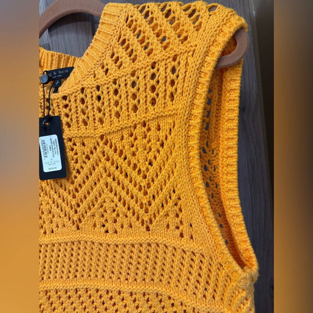 Rag & Bone deep yellow Renew sleeveless crew NWT - Picture 3 of 10
